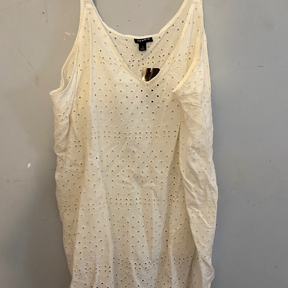 White Eyelet Tank Blouse